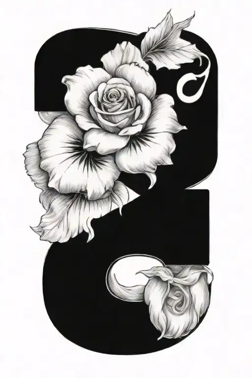 The Letter S and the number 21  tattoo design idea