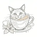 A calico cat in iced latte tattoo design idea