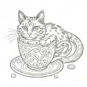A calico cat in iced latte tattoo design idea