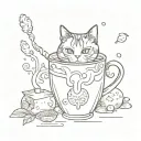 A calico cat in iced latte tattoo design idea