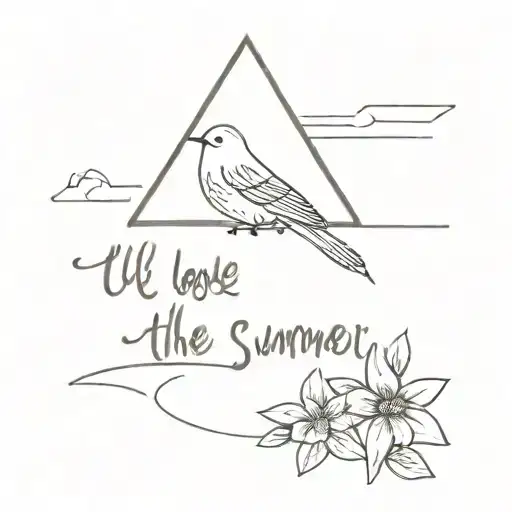 "I'll love you till the summer comes back again" tattoo design idea