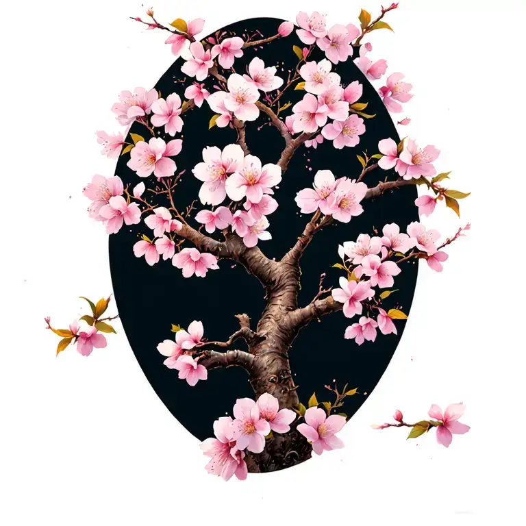cherry blossom tree  tattoo design idea