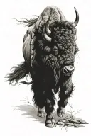 bison facing storm warrior tattoo design idea