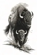 bison facing storm warrior tattoo design idea