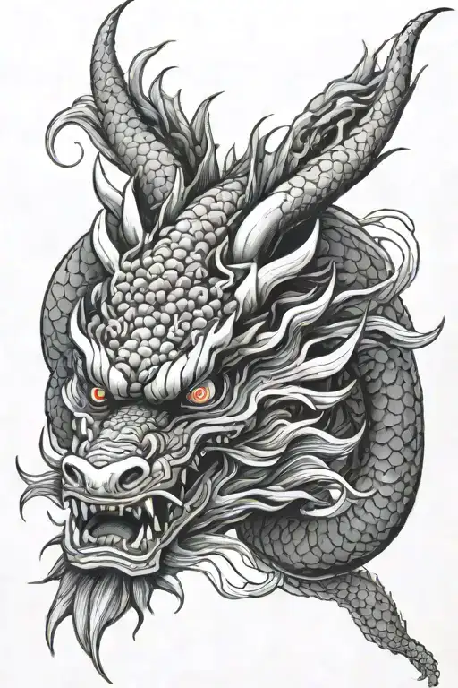 asian dragon kaido dragon form tattoo design idea