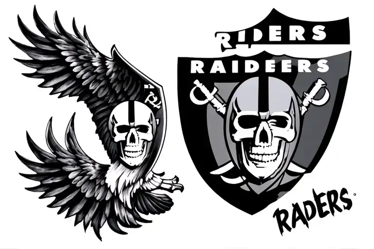 raiders logo morphed tattoo design idea