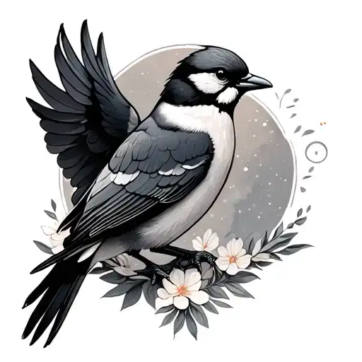 birds with name heaven tattoo design idea