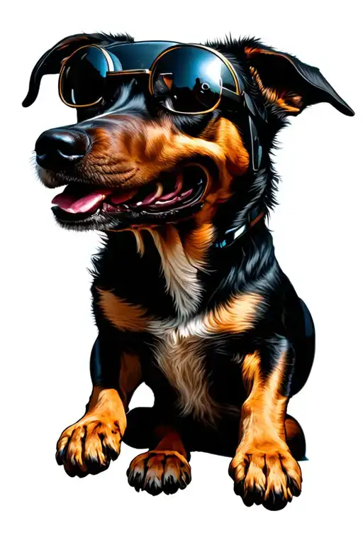 men dog jeep driving tattoo design idea