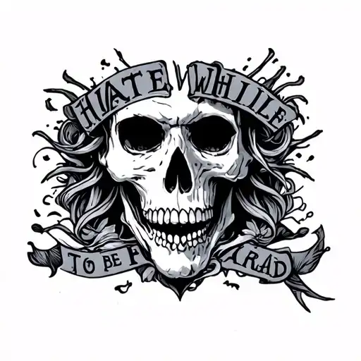 Hate while to be afraid tattoo design idea