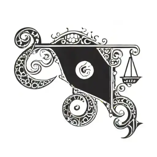 Tribal Libra zodiac sign tattoo design idea