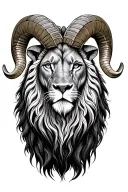 ram inside a lion tattoo design idea