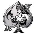 spade sex, bbc only queen bimbo warrior tattoo design idea