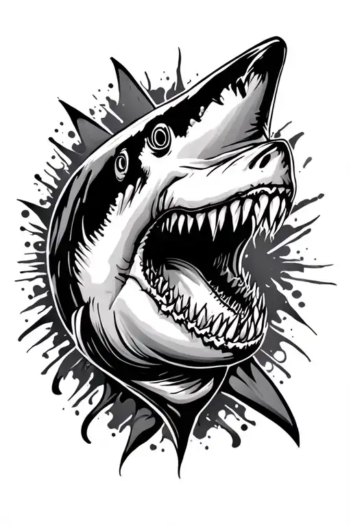 shark head tattoo tattoo design idea