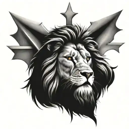 Jesus,lion,triple cross tattoo tattoo design idea