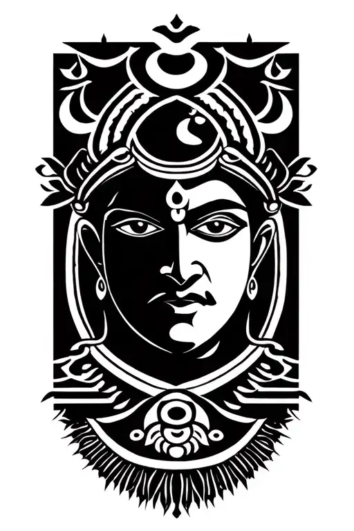 Shuram and Om Symbol and Hanuman Gada tattoo design idea