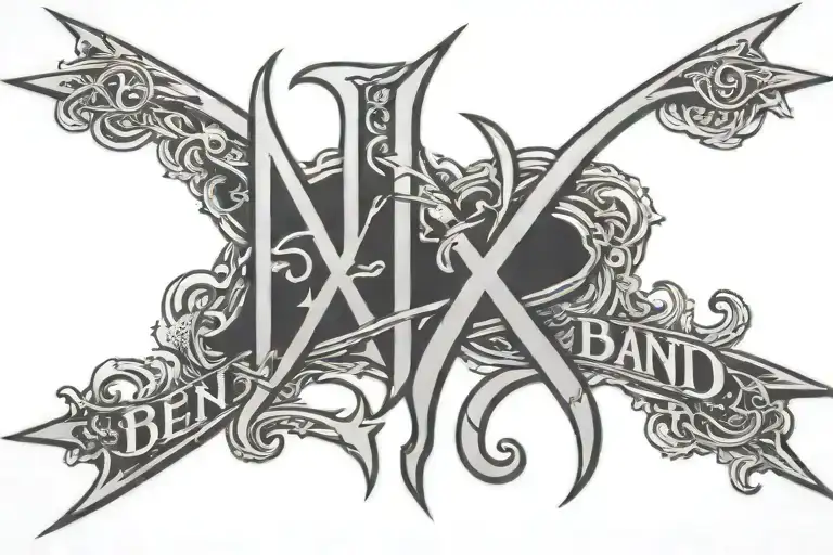 Ben Z Band letters tattoo design idea