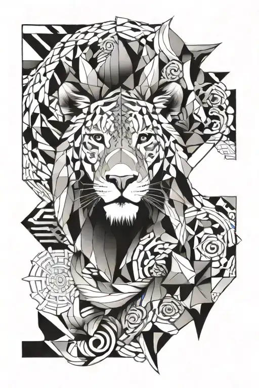 hustle blessed leo tattoo design idea