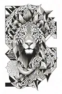hustle blessed leo tattoo design idea