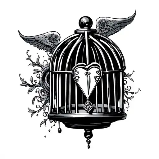 chastity cage cuckold tattoo design idea