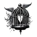 chastity cage cuckold tattoo design idea