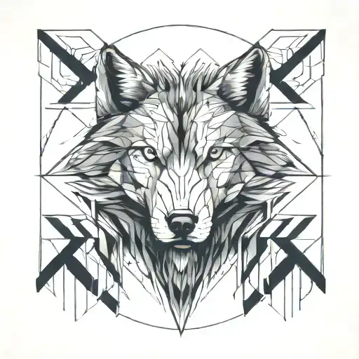 one angry wolf second wolf sad tattoo design idea