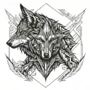 one angry wolf second wolf sad tattoo design idea