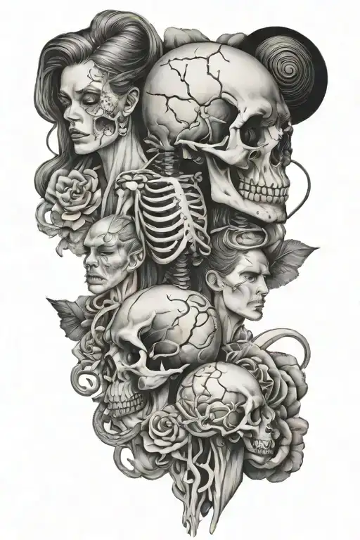 anatomy family tattoo design idea