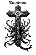 "Ecclesiastes" christian cross tattoo design idea
