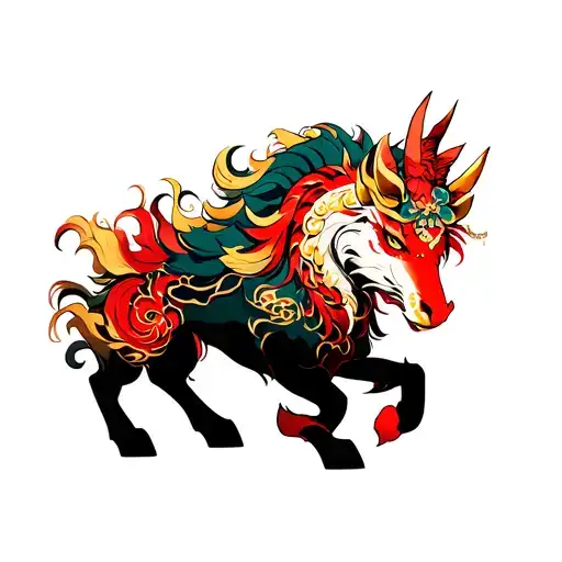 Japanese Kirin tattoo design idea