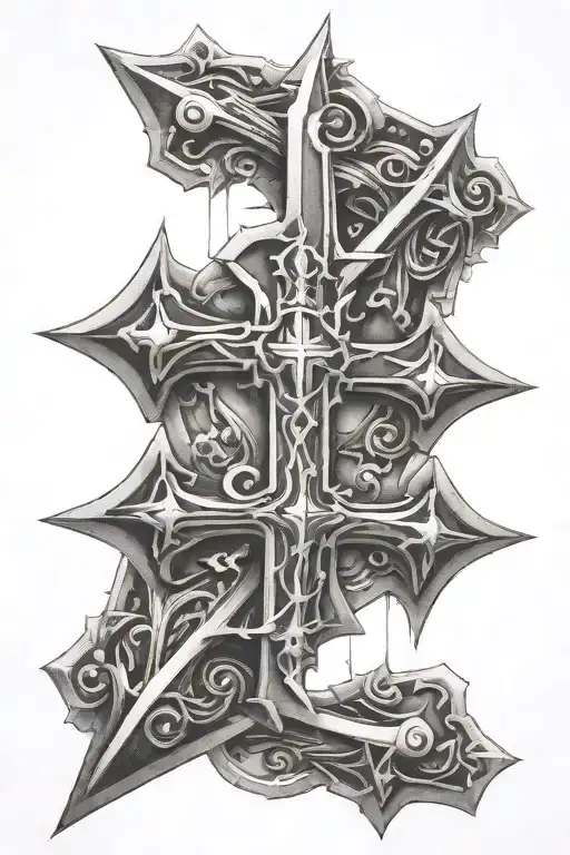 cybersigilism cross tattoo tattoo design idea