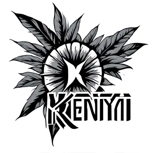 the name Kenya as cybersigilism style tattoo tattoo design idea