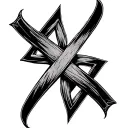 lined cross numbers 224 tattoo design idea