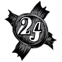 lined cross numbers 224 tattoo design idea