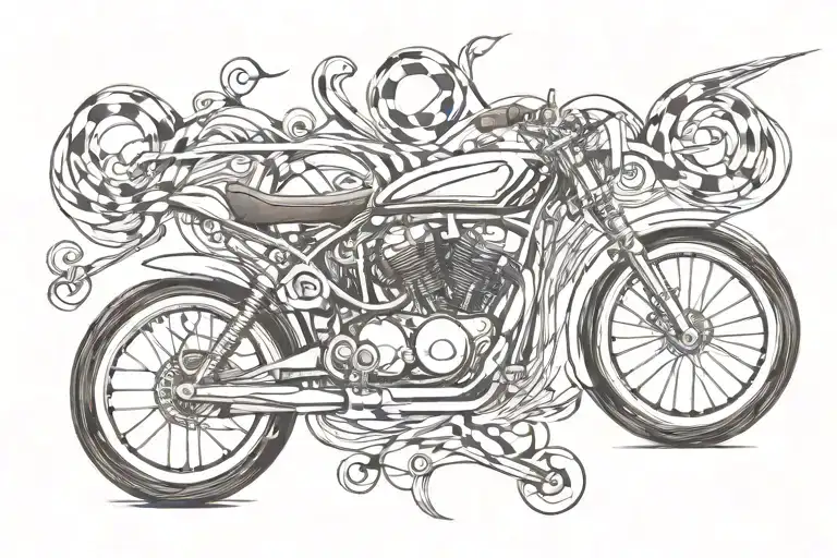 bike racing tattoo design idea