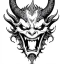 oni mask it's biting nails tattoo design idea