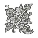 flowers in the style of keith haring style tattoo design idea