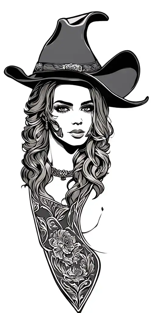 tooled leather with western tattoo design idea