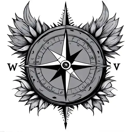 Family Compass tattoo design idea