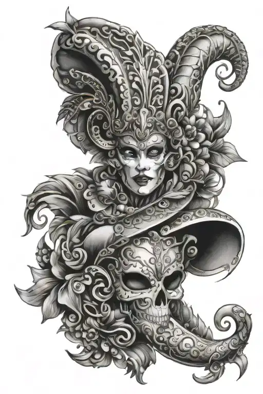 Louisiana Mardi Gras full wrap around sleeve tattoo tattoo design idea