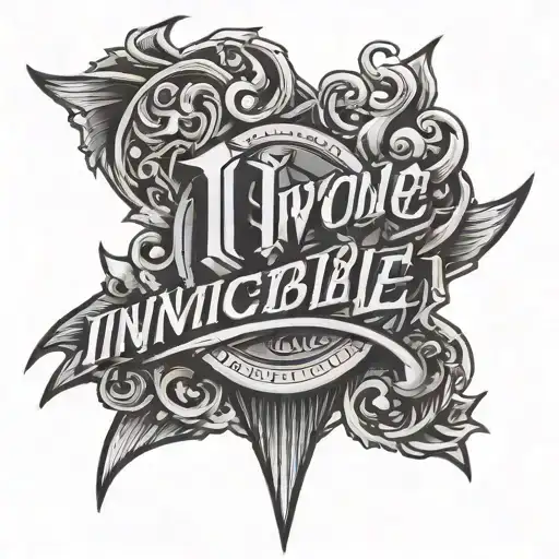 invincible font tattoo design idea