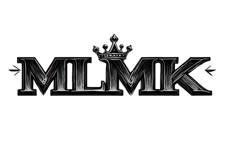 "MLMK" "MLMK" crown made tattoo design idea