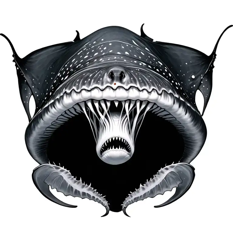 Whale Shark Manta Ray jellyfish tattoo design idea