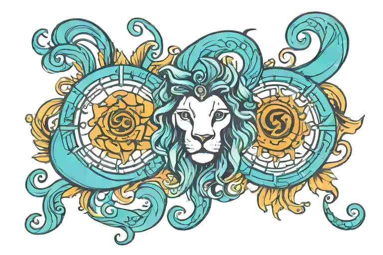 zodiac sign Leo and birthday roma gypsy symbol tattoo design idea
