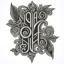 Nicholas and Constance ambigram tattoo design idea
