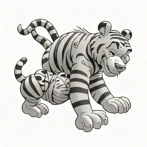 Disney characters eor tigger Winnie the Pooh  tattoo design idea
