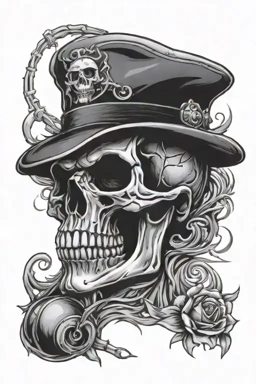 Gangster Skull tattoo design idea