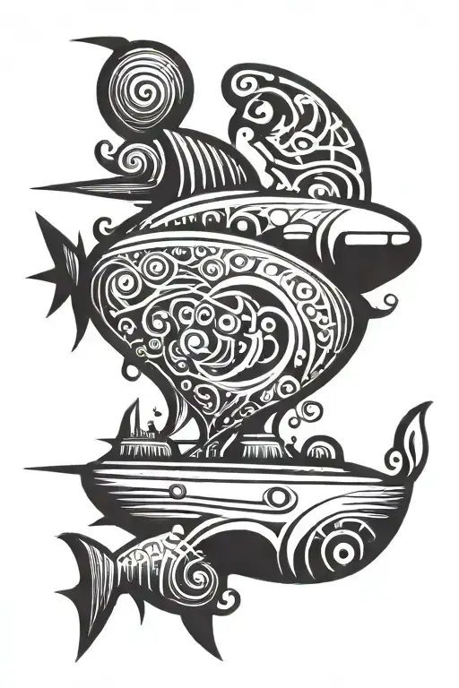 submarine tattoo design idea