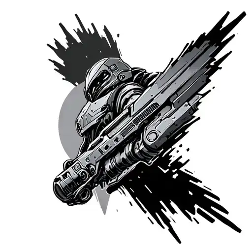 dead space plasma cutter tattoo design idea