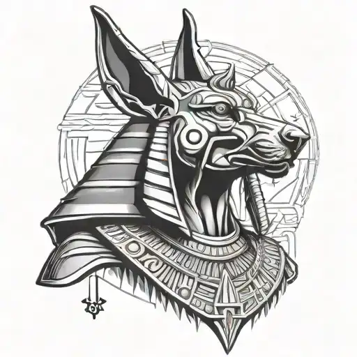 Anubis egypcian god tattoo design idea