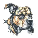 dog with one eyebrow tattoo design idea